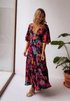 Robes-EASY-CLOTHES Robe Tilda - noire à motifsEasy Clothes Noire à motifs