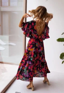 Robes-EASY-CLOTHES Robe Tilda - noire à motifsEasy Clothes Noire à motifs