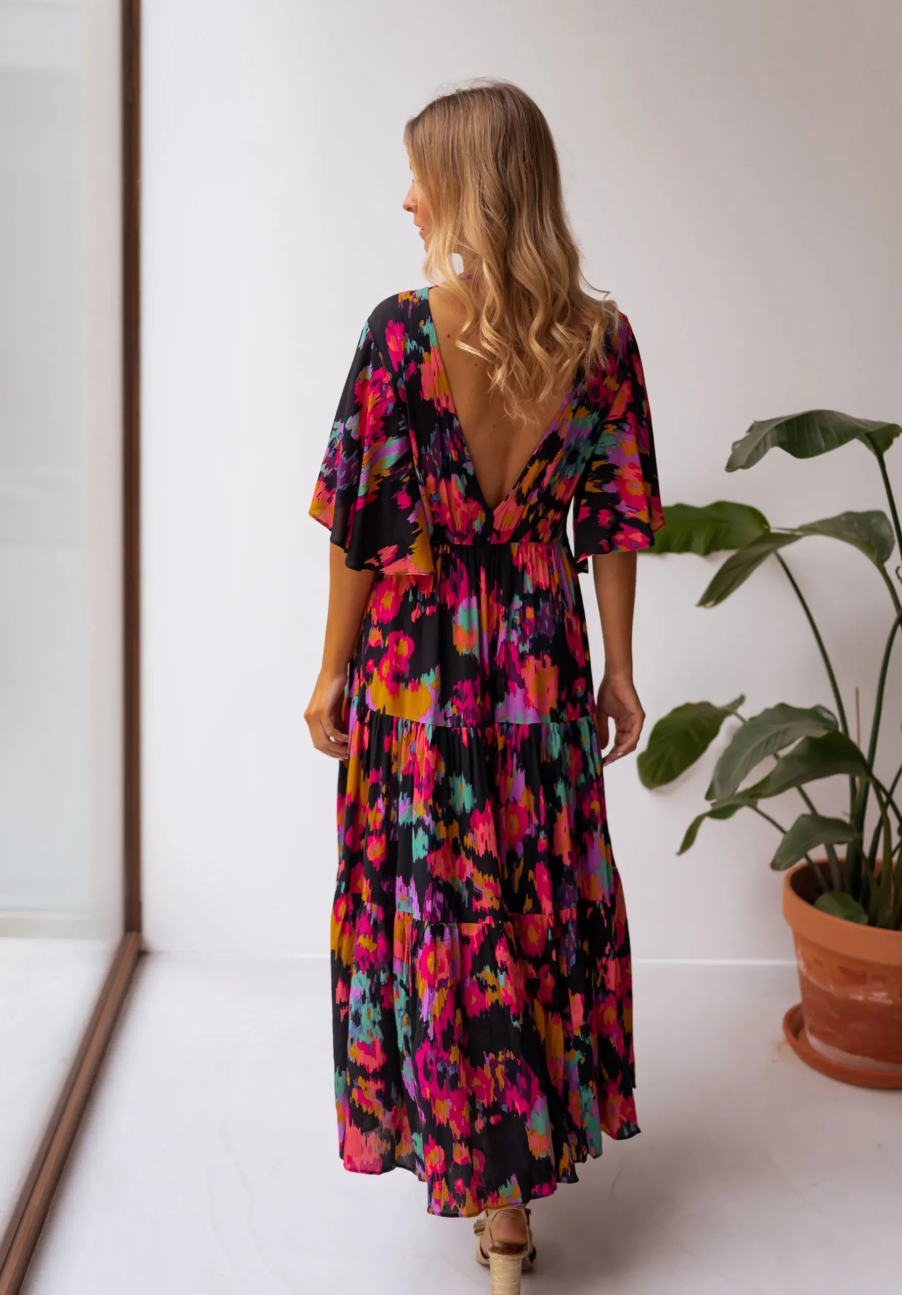 Robes-EASY-CLOTHES Robe Tilda - noire à motifsEasy Clothes Noire à motifs