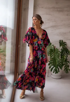 Robes-EASY-CLOTHES Robe Tilda - noire à motifsEasy Clothes Noire à motifs