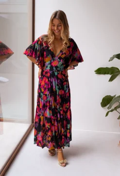 Robes-EASY-CLOTHES Robe Tilda - noire à motifsEasy Clothes Noire à motifs