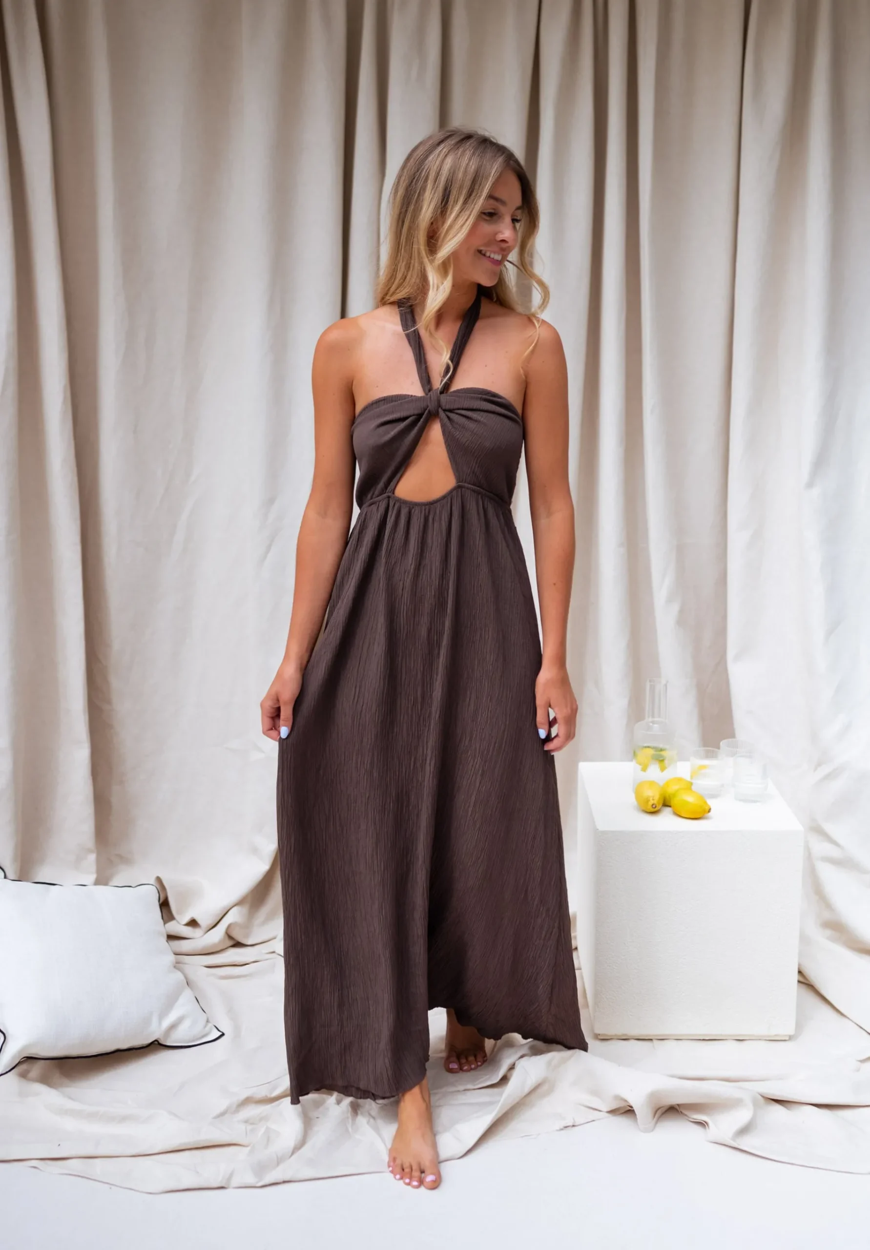 Robes-EASY-CLOTHES Robe Zineb - chocolatEasy Clothes Chocolat