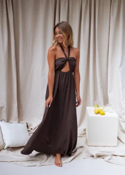 Robes-EASY-CLOTHES Robe Zineb - chocolatEasy Clothes Chocolat