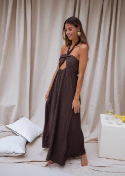 Robes-EASY-CLOTHES Robe Zineb - chocolatEasy Clothes Chocolat