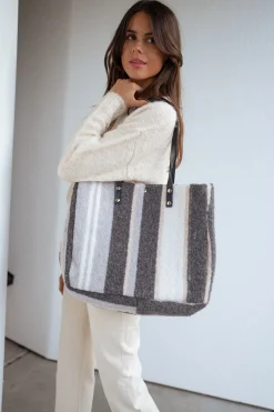 Sacs & Pochettes-EASY-CLOTHES Sac Leah - gris à lignesEasy Clothes Gris à lignes       