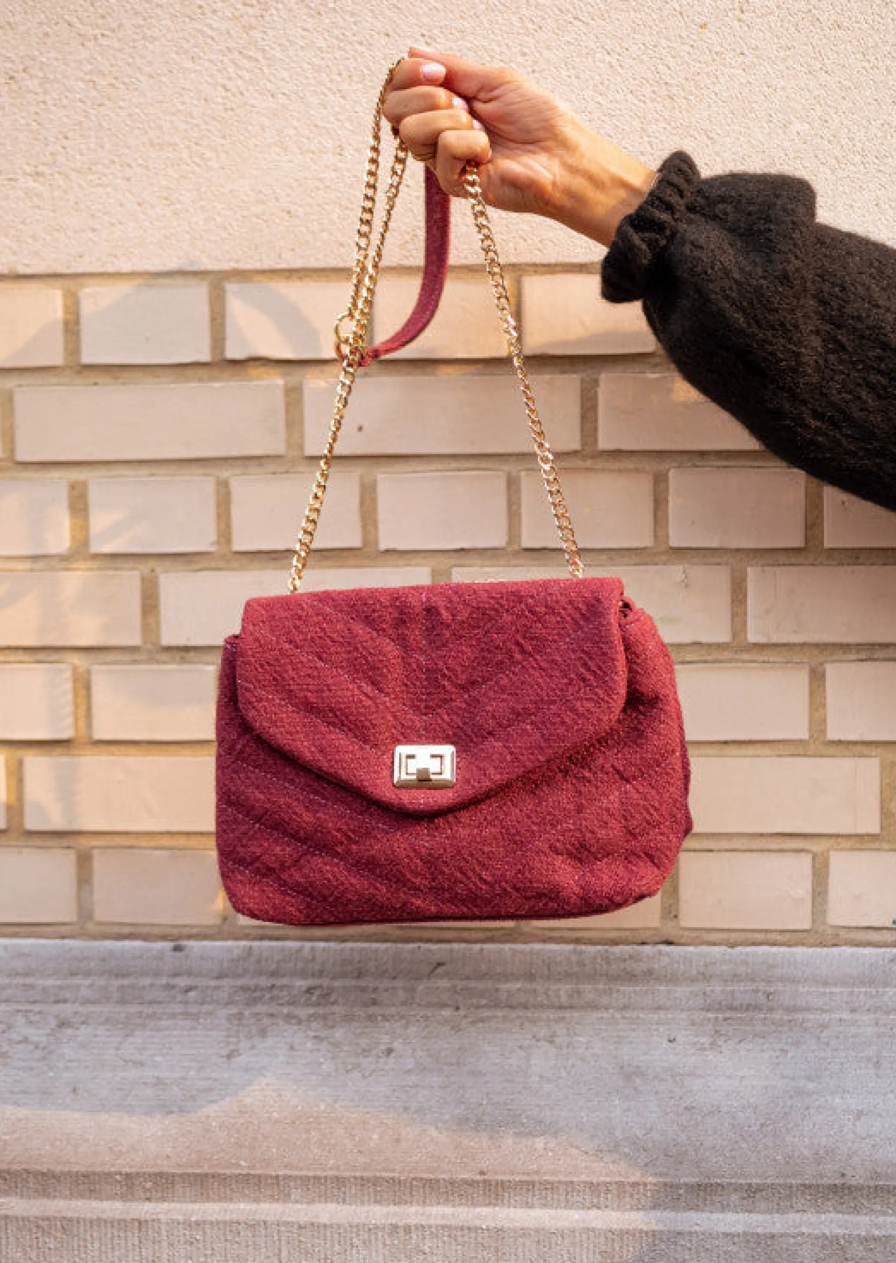 Sacs & Pochettes-EASY-CLOTHES Sac Marie - Bordeaux - En Lin - Accessoires Easy Clothes En lin