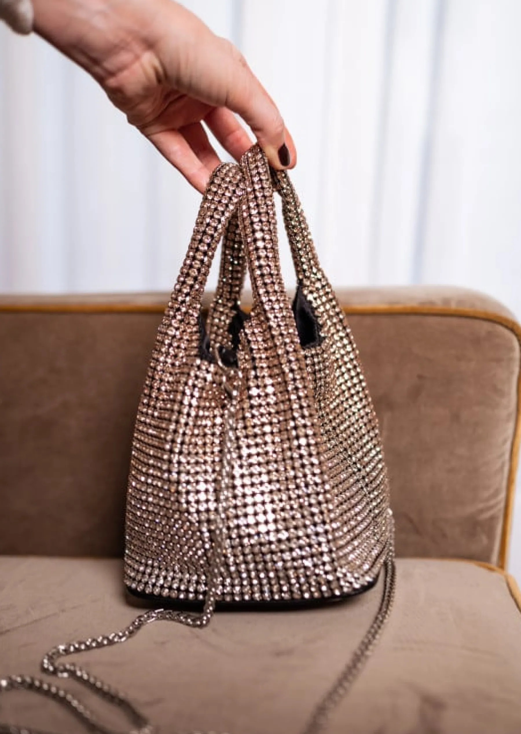 Sacs & Pochettes-EASY-CLOTHES Sac Strass Doré - Holy - Nos AccessoiresEasy Clothes Doré
