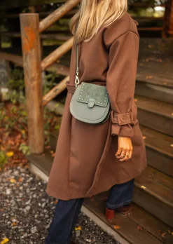 Sacs & Pochettes-EASY-CLOTHES Sac Willow - Kaki - Cuir & DaimEasy Clothes Kaki