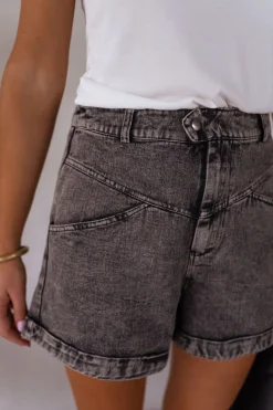 Jupes & Shorts-EASY-CLOTHES Short Audry - gris en jeansEasy Clothes Gris en jeans