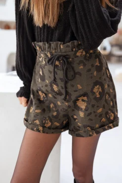 Jupes & Shorts-EASY-CLOTHES Short Ayrton CREATION - léopard kakiEasy Clothes Léopard kaki