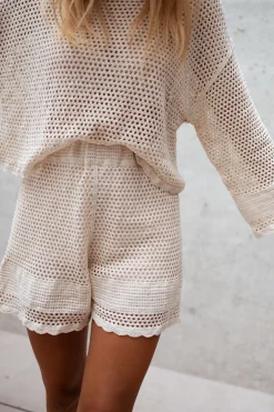 Jupes & Shorts-EASY-CLOTHES Short Cola - écru en crochetEasy Clothes Écru en crochet       