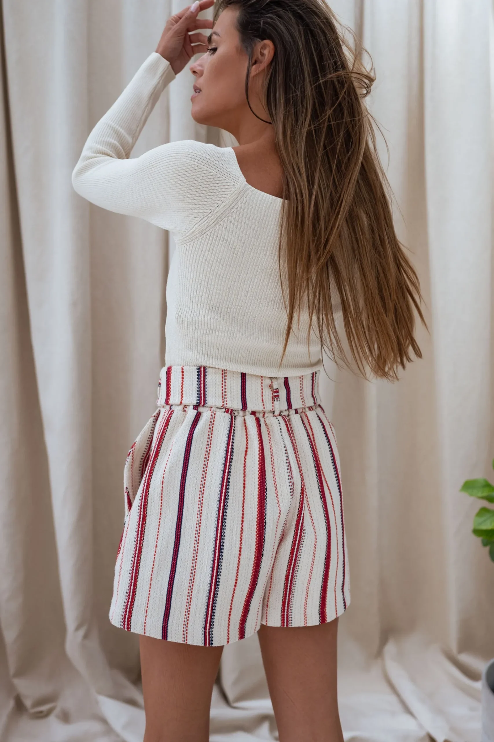Jupes & Shorts-EASY-CLOTHES Short CREATION - Sixtine à rayures -Easy Clothes Sixtine à rayures -