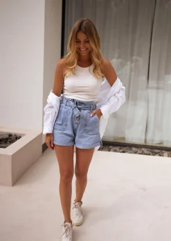 Jupes & Shorts-EASY-CLOTHES Short Dani - en jeansEasy Clothes En jeans