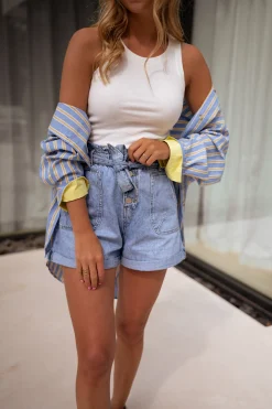 Jupes & Shorts-EASY-CLOTHES Short Dani - en jeansEasy Clothes En jeans