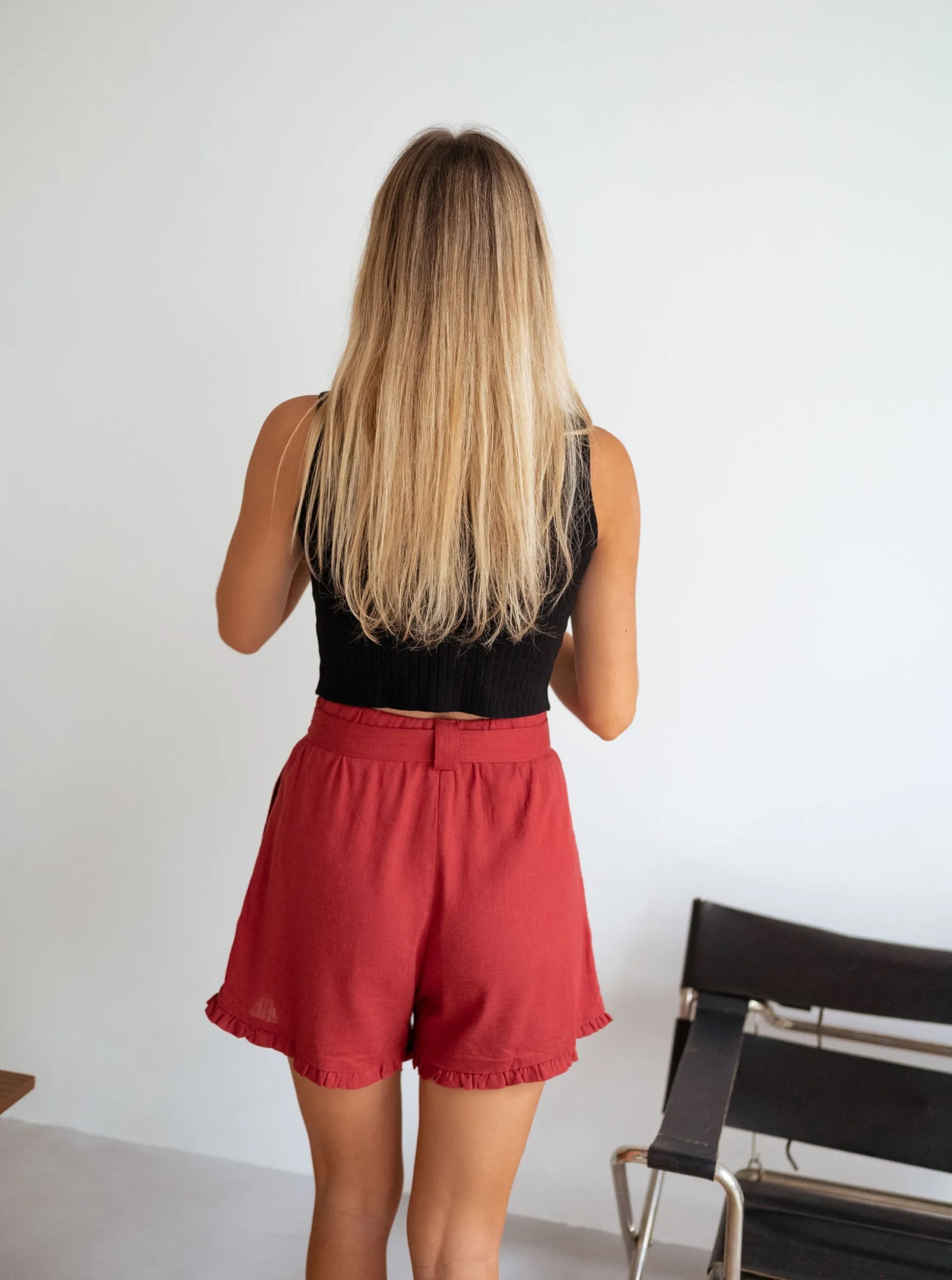 Jupes & Shorts-EASY-CLOTHES Short Dorian - terracotta en linEasy Clothes Terracotta en lin