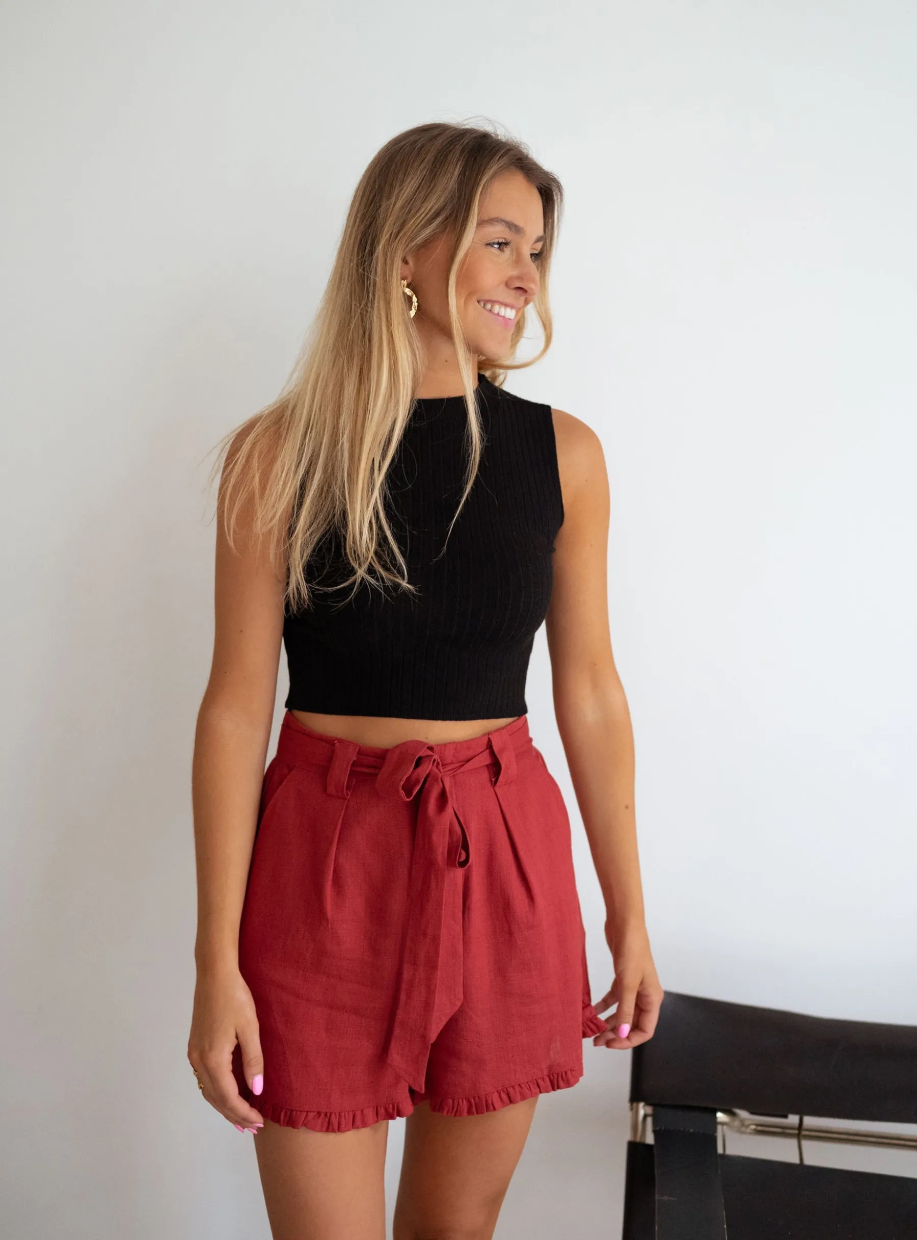 Jupes & Shorts-EASY-CLOTHES Short Dorian - terracotta en linEasy Clothes Terracotta en lin