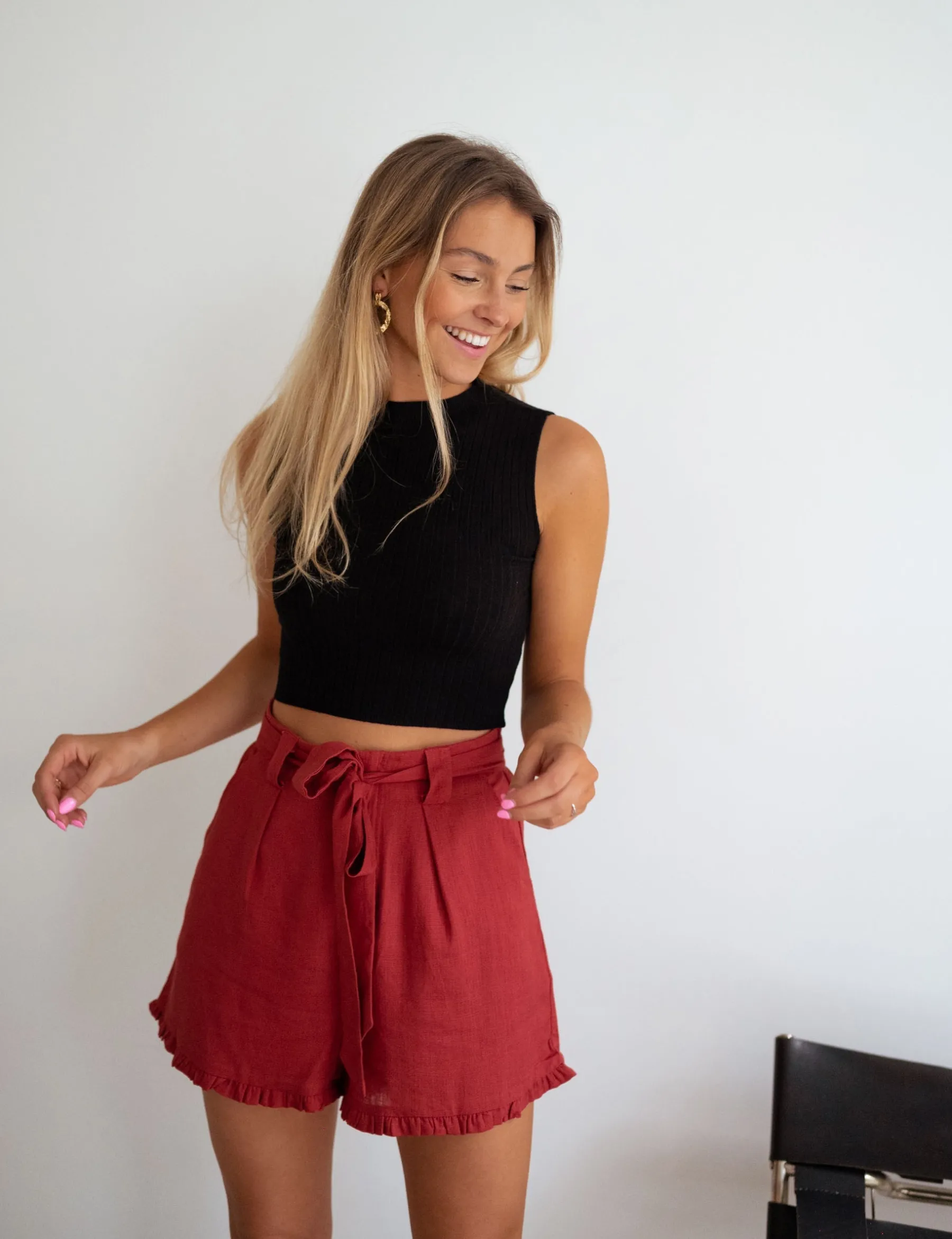 Jupes & Shorts-EASY-CLOTHES Short Dorian - terracotta en linEasy Clothes Terracotta en lin