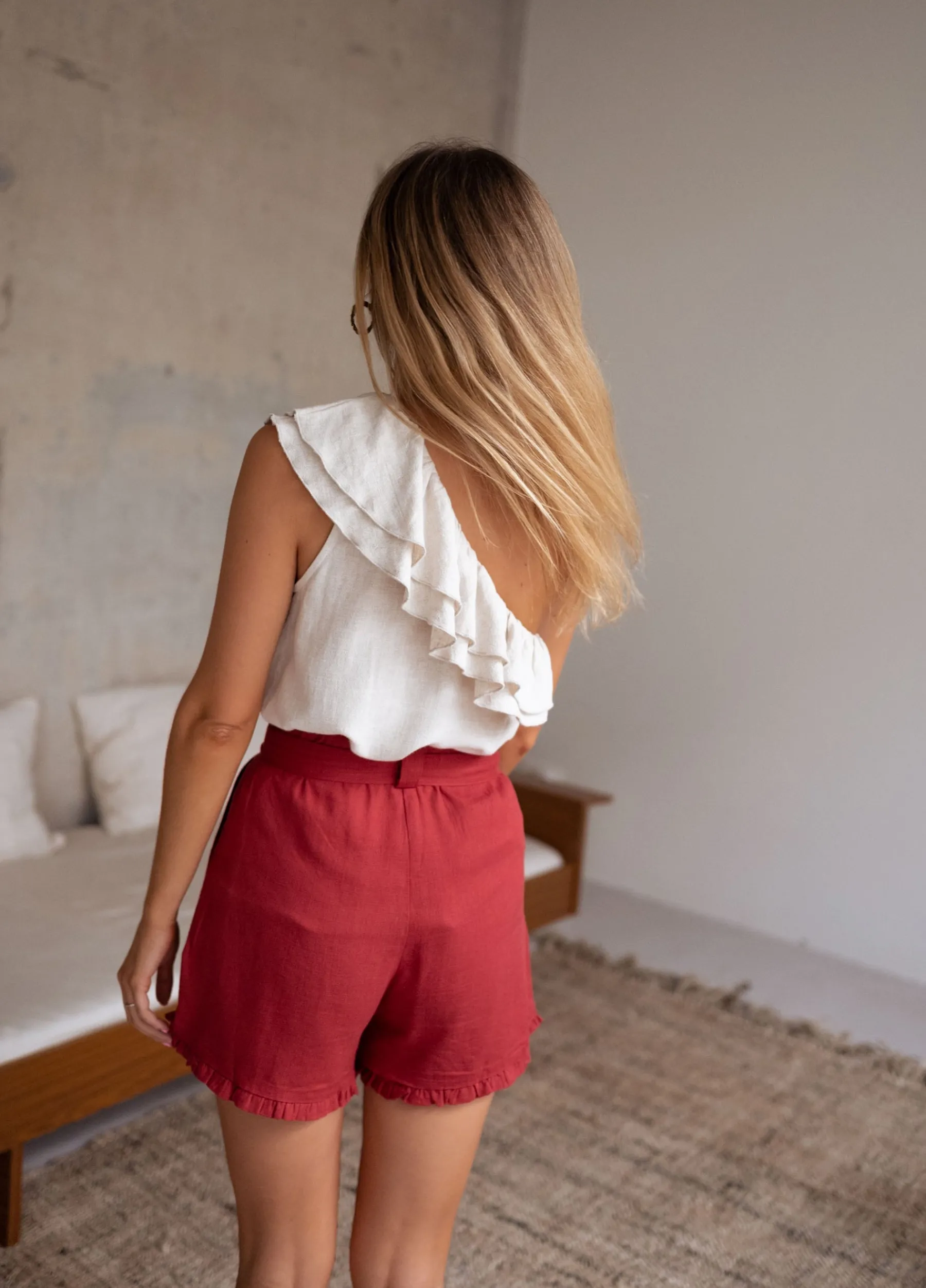 Jupes & Shorts-EASY-CLOTHES Short Dorian - terracotta en linEasy Clothes Terracotta en lin