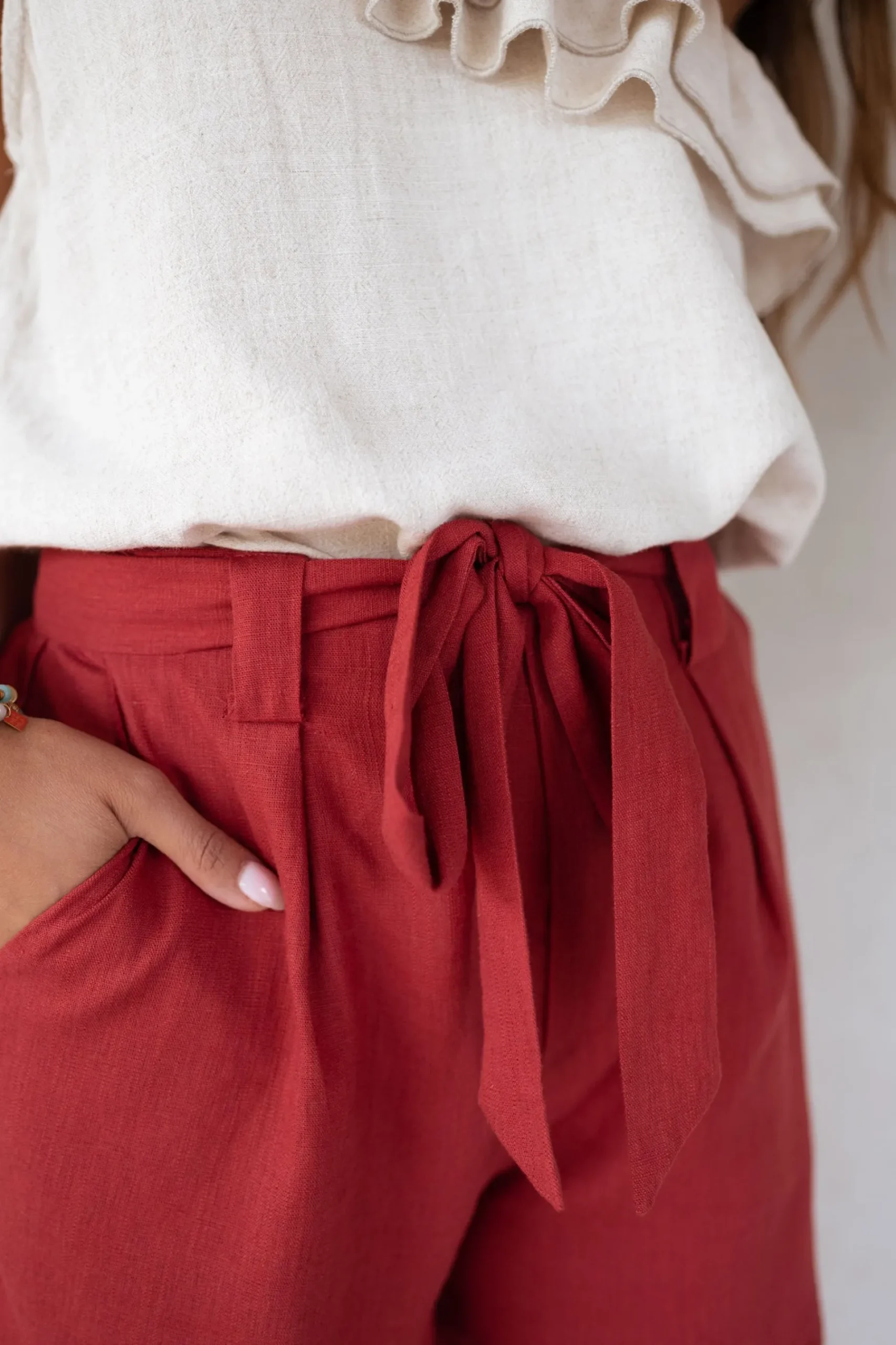 Jupes & Shorts-EASY-CLOTHES Short Dorian - terracotta en linEasy Clothes Terracotta en lin