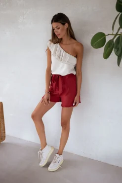 Jupes & Shorts-EASY-CLOTHES Short Dorian - terracotta en linEasy Clothes Terracotta en lin