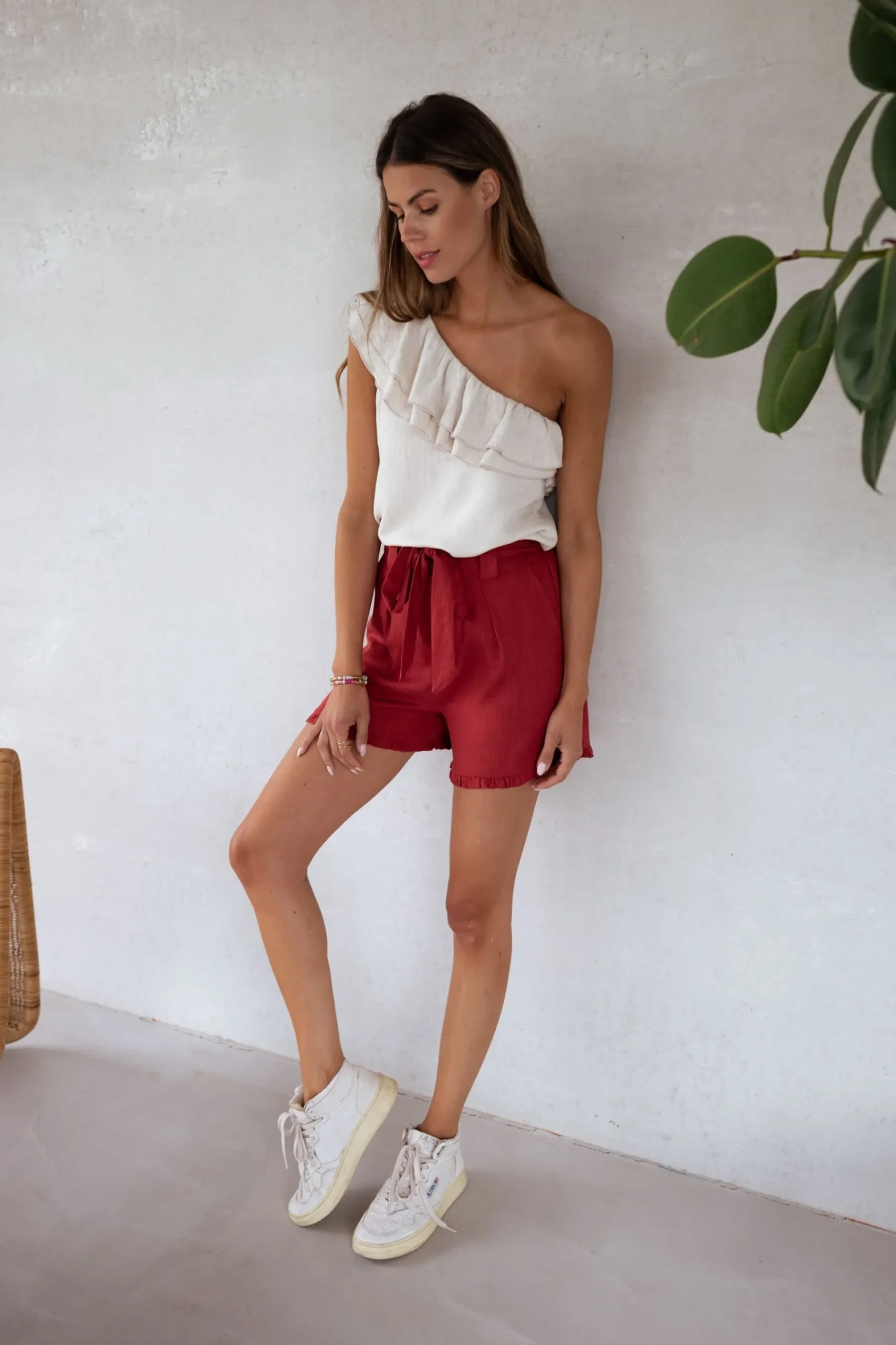 Jupes & Shorts-EASY-CLOTHES Short Dorian - terracotta en linEasy Clothes Terracotta en lin