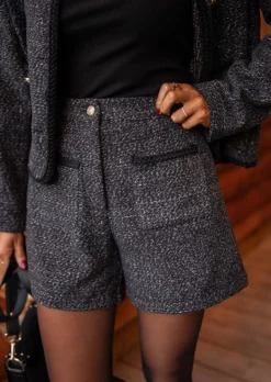 Jupes & Shorts-EASY-CLOTHES Short Edgard - Chiné - Noir & GrisEasy Clothes Chiné noir et gris       