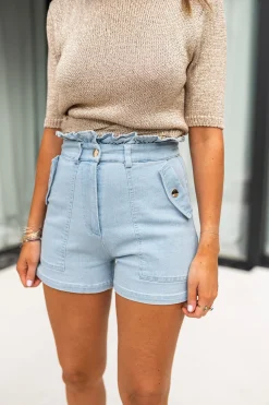 Jupes & Shorts-EASY-CLOTHES Short Evora - en jeans bleuEasy Clothes En jeans bleu       
