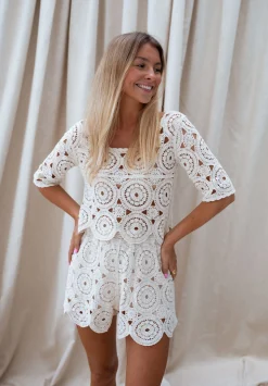 Jupes & Shorts-EASY-CLOTHES Short Marou - écru en crochetEasy Clothes Écru en crochet       