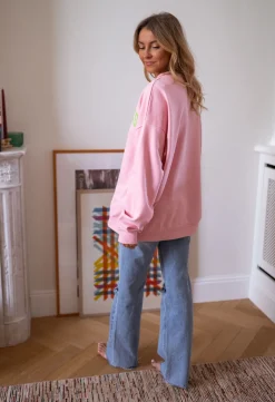 Pulls & Gilets-EASY-CLOTHES Sweat Los angeles - rose et vertEasy Clothes Rose et vert       