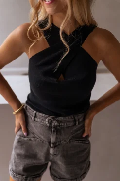 Tops & T-shirts-EASY-CLOTHES Top Alye - noirEasy Clothes Noir       