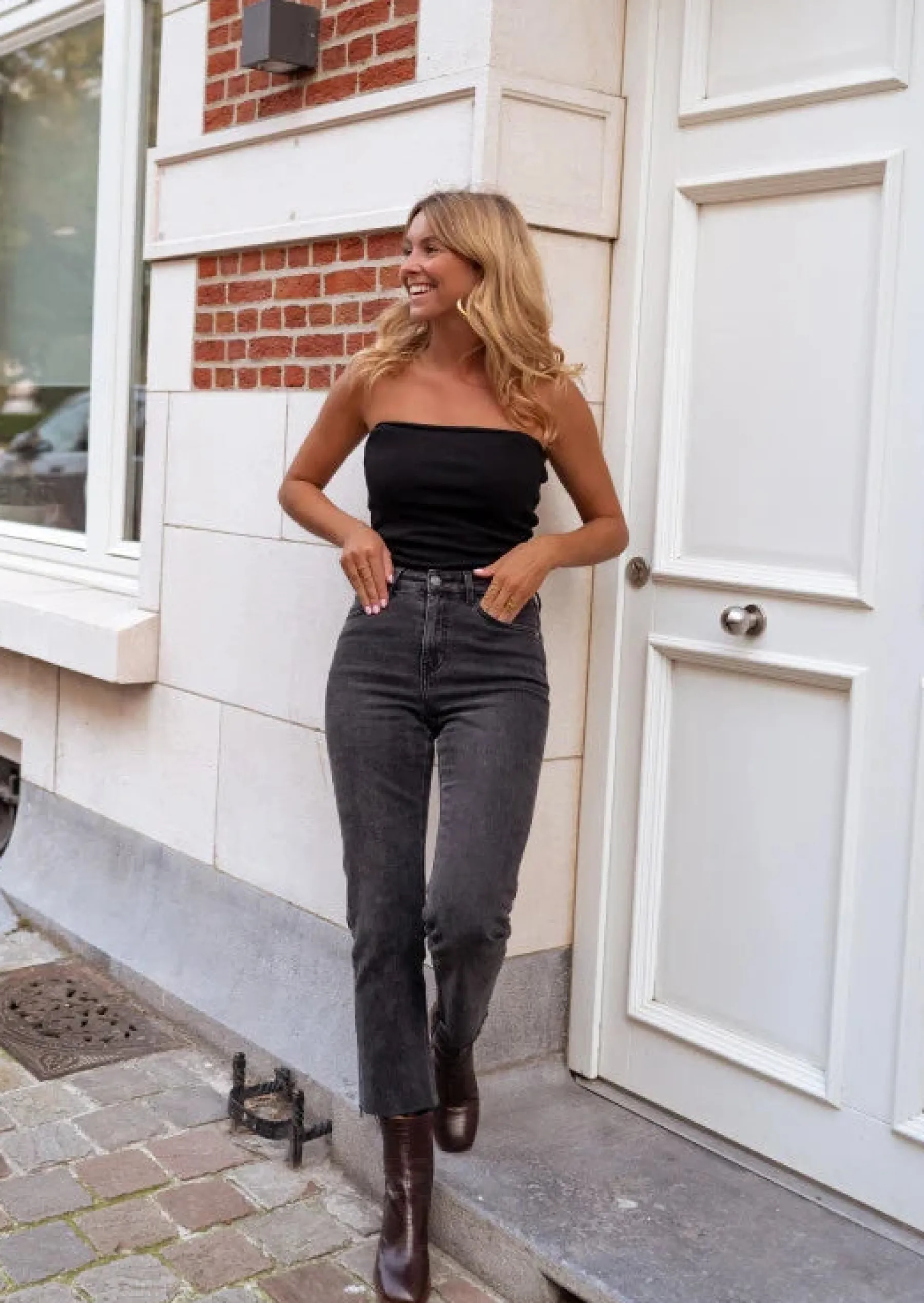 Tops & T-shirts-EASY-CLOTHES Top Andrea Noir - Elastique - Moulant - Vêtements FemmeEasy Clothes Noir