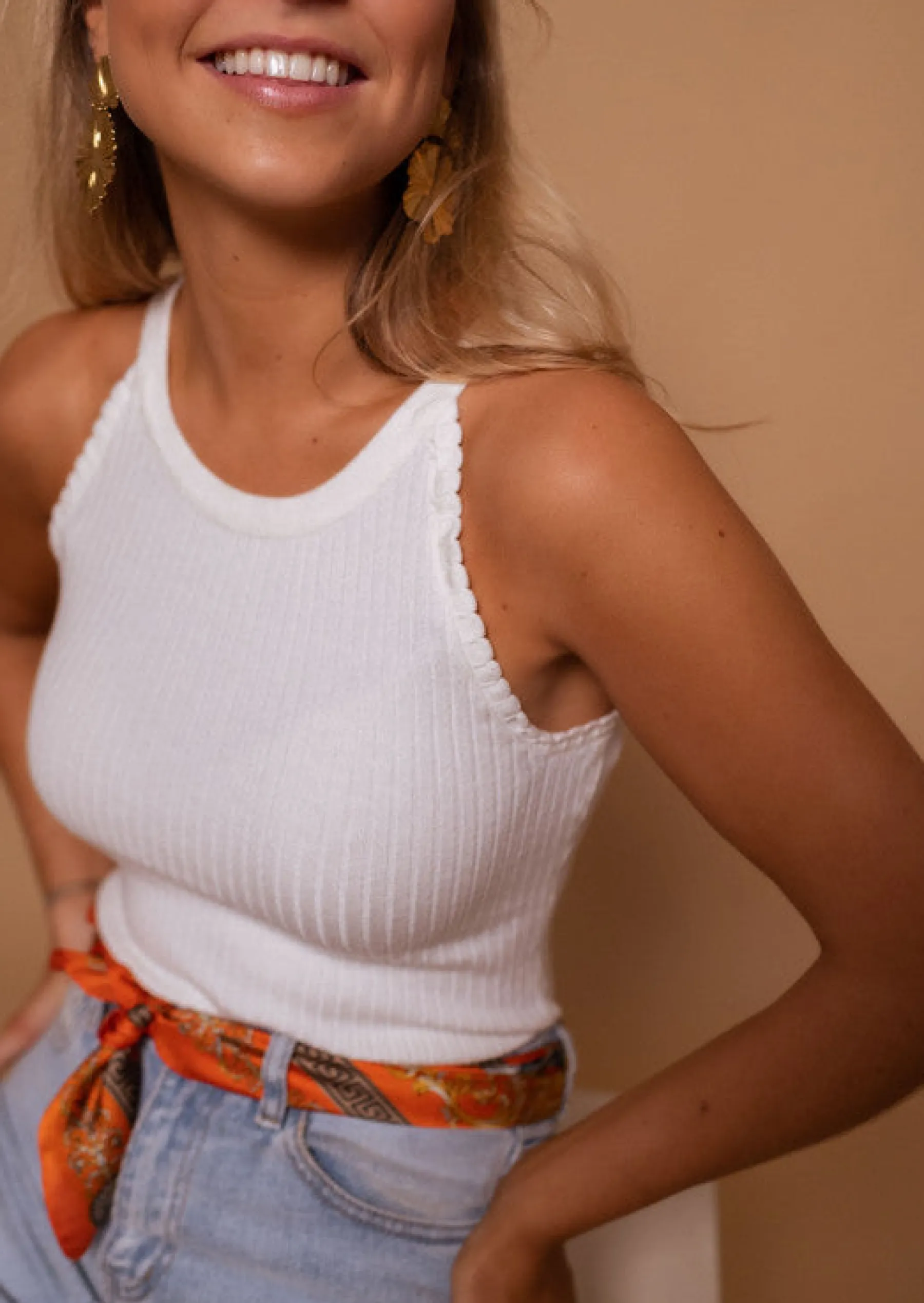 Tops & T-shirts-EASY-CLOTHES Top Blaes Écru | Vêtements Femme | Easy Clothes Écru