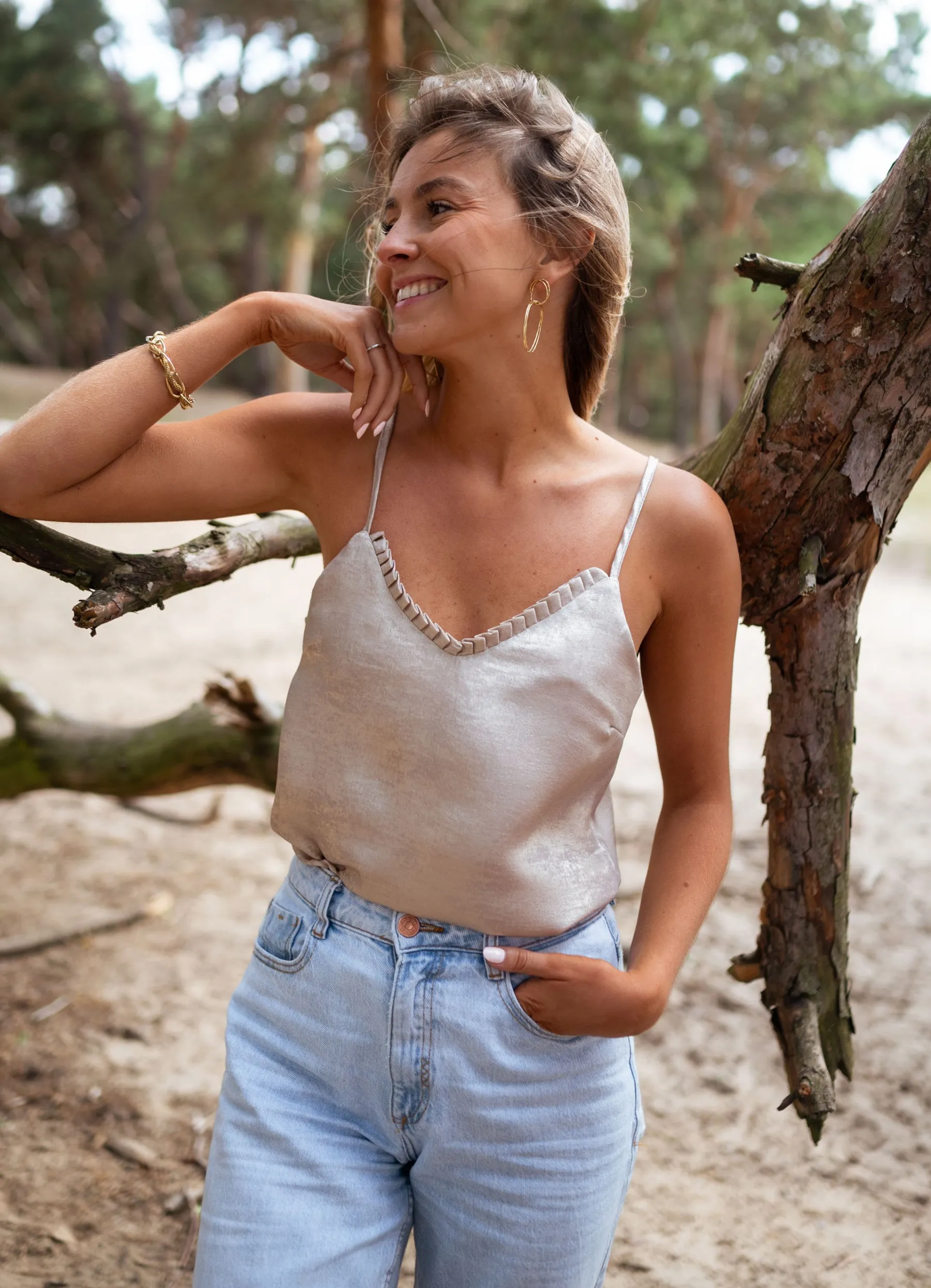 Tops & T-shirts-EASY-CLOTHES Top Calum - doréEasy Clothes Doré