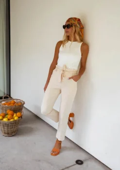 Tops & T-shirts-EASY-CLOTHES Top Carly blanc | Top blanc basique | Prêt-à-porter en ligne | Easy Clothes Blanc