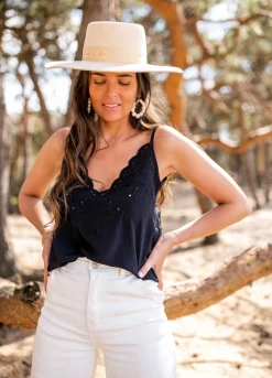 Tops & T-shirts-EASY-CLOTHES Top Deborah - noirEasy Clothes Noir       