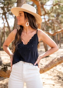 Tops & T-shirts-EASY-CLOTHES Top Deborah - noirEasy Clothes Noir       