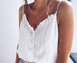 Tops & T-shirts-EASY-CLOTHES Top Elina - blancEasy Clothes Blanc       