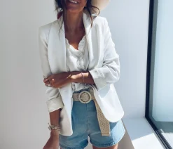 Tops & T-shirts-EASY-CLOTHES Top Elina - blancEasy Clothes Blanc