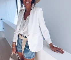 Tops & T-shirts-EASY-CLOTHES Top Elina - blancEasy Clothes Blanc