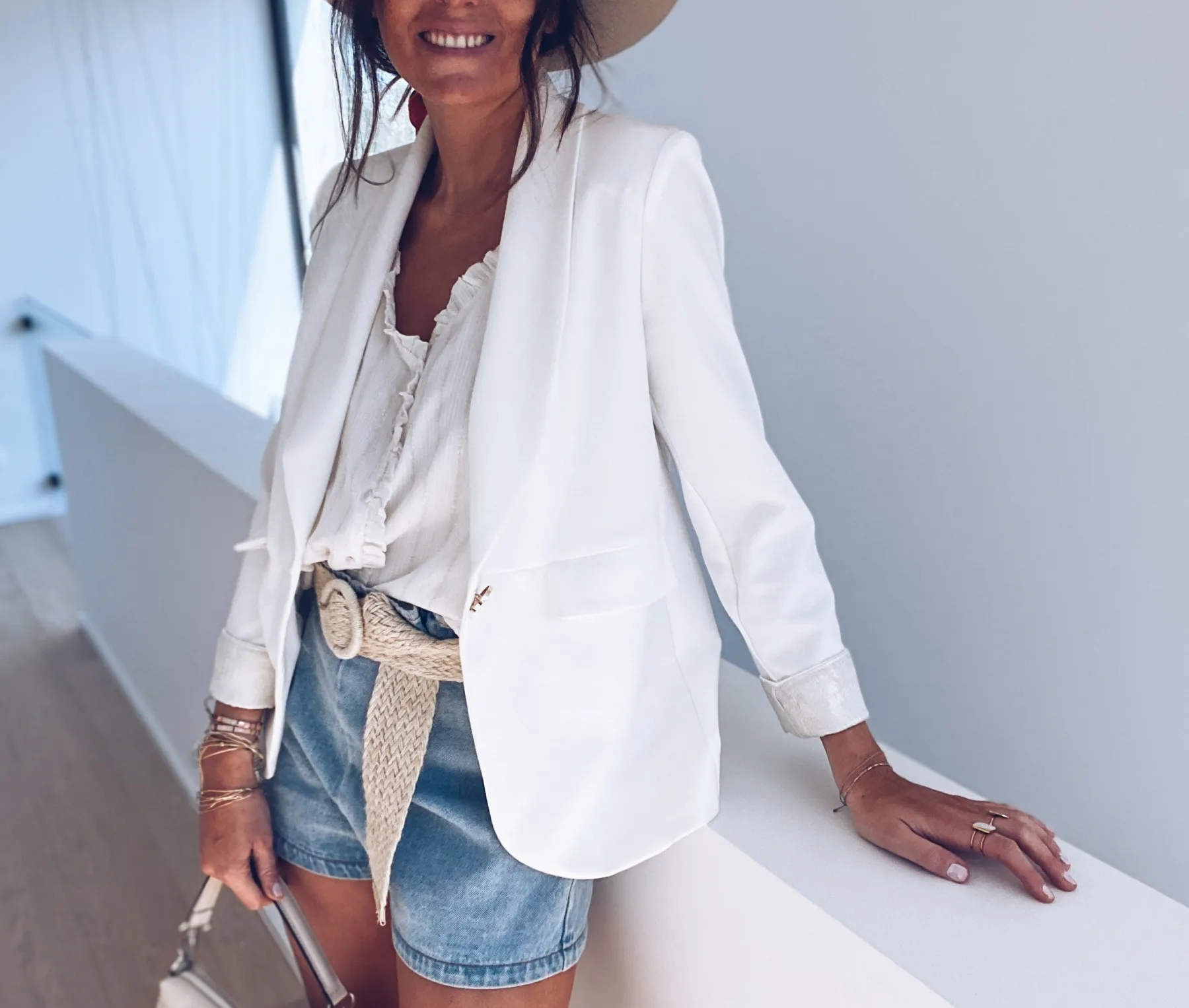 Tops & T-shirts-EASY-CLOTHES Top Elina - blancEasy Clothes Blanc