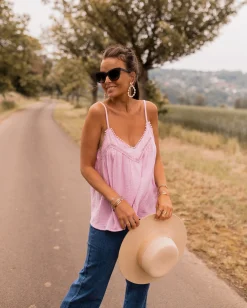 Tops & T-shirts-EASY-CLOTHES Top Esmy - lilasEasy Clothes Lilas
