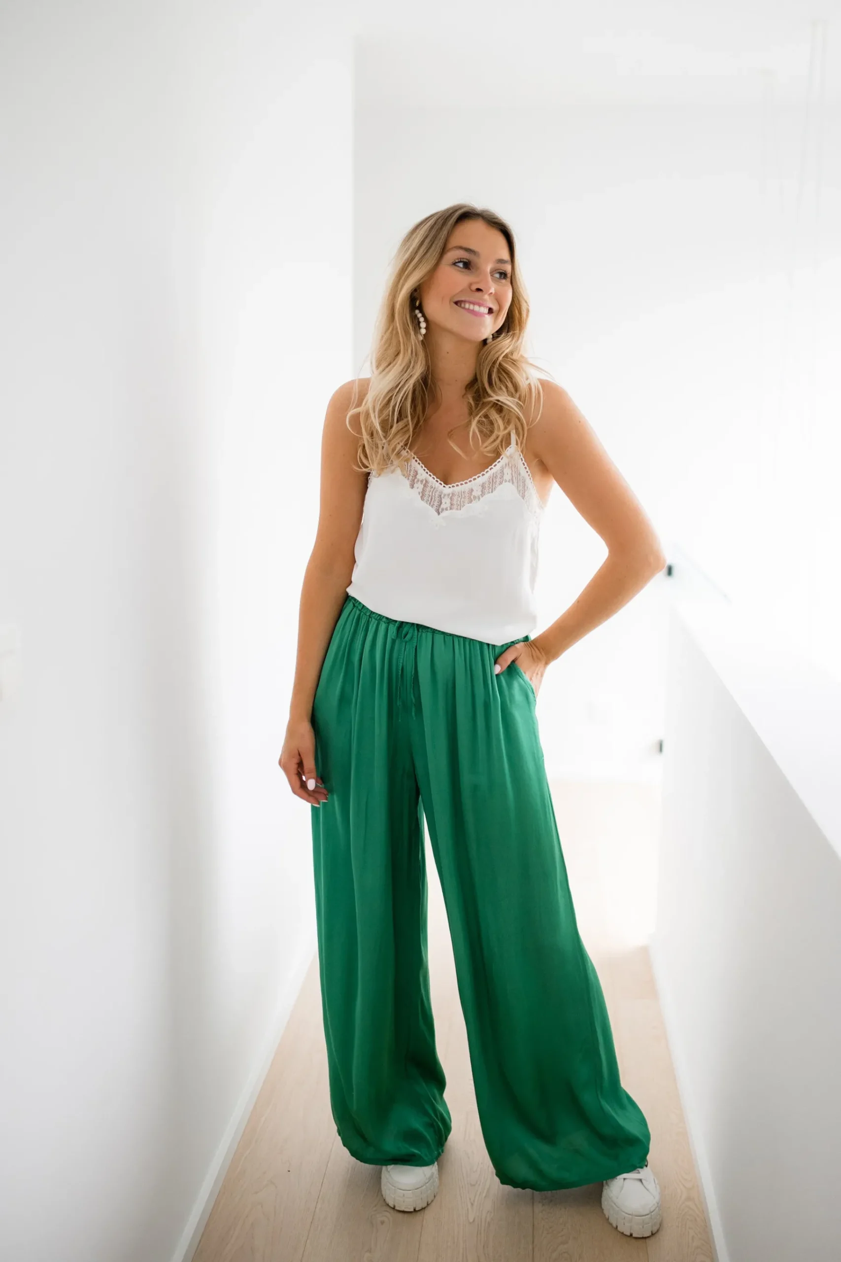 Tops & T-shirts-EASY-CLOTHES Top Georgia écru à dentelle | Top blanc | Prêt-à-porter en ligne | Easy Clothes Écru à dentelle