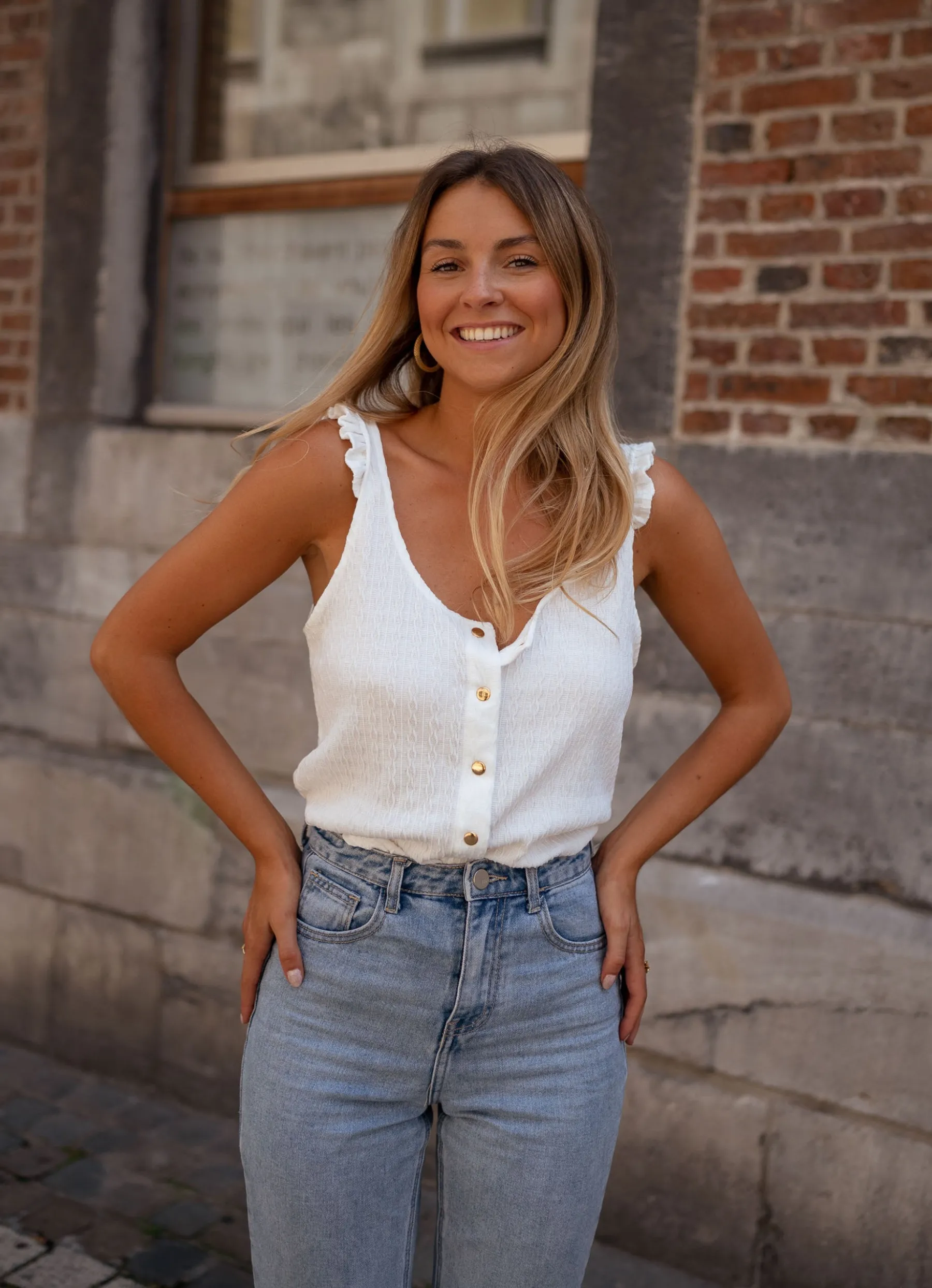 Tops & T-shirts-EASY-CLOTHES Top James - blancEasy Clothes Blanc