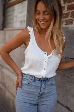 Tops & T-shirts-EASY-CLOTHES Top James - blancEasy Clothes Blanc