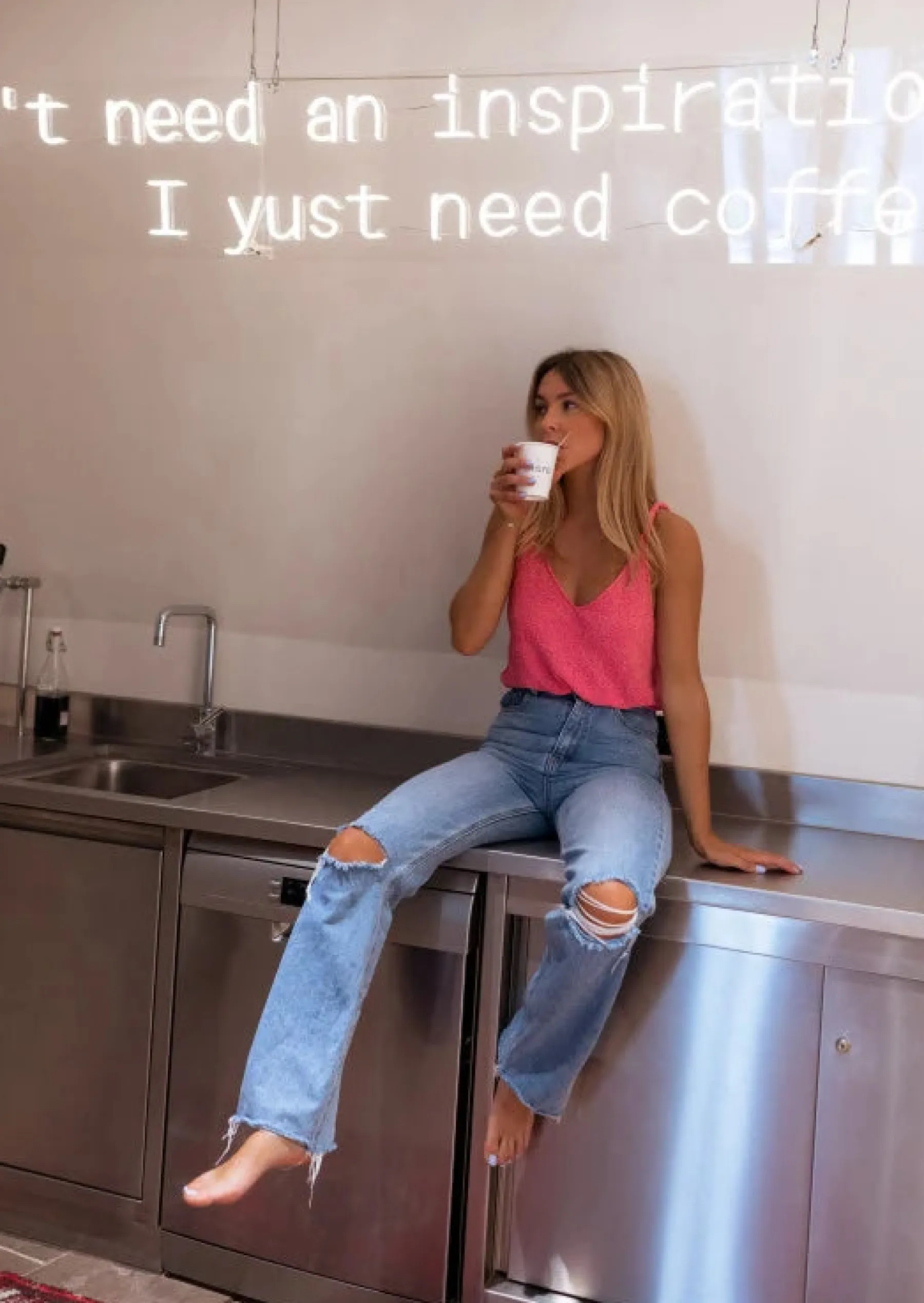 Tops & T-shirts-EASY-CLOTHES Top Neda rose effet laine | Top ample en laine | Prêt-à-porter en ligne | Easy Clothes Rose effet laine