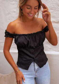 Tops & T-shirts-EASY-CLOTHES Top Seera Noir - Made in France - Création Easy Clothes Noir