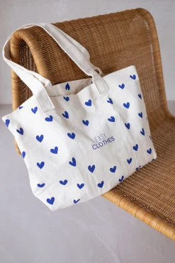 Sacs & Pochettes-EASY-CLOTHES Tote bag Easy Clothes - à coeurs bleus À coeurs bleus       