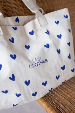 Sacs & Pochettes-EASY-CLOTHES Tote bag Easy Clothes - à coeurs bleus À coeurs bleus       