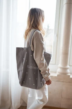Sacs & Pochettes-EASY-CLOTHES Tote bag Easy Clothes - gris à coeurs Gris à coeurs