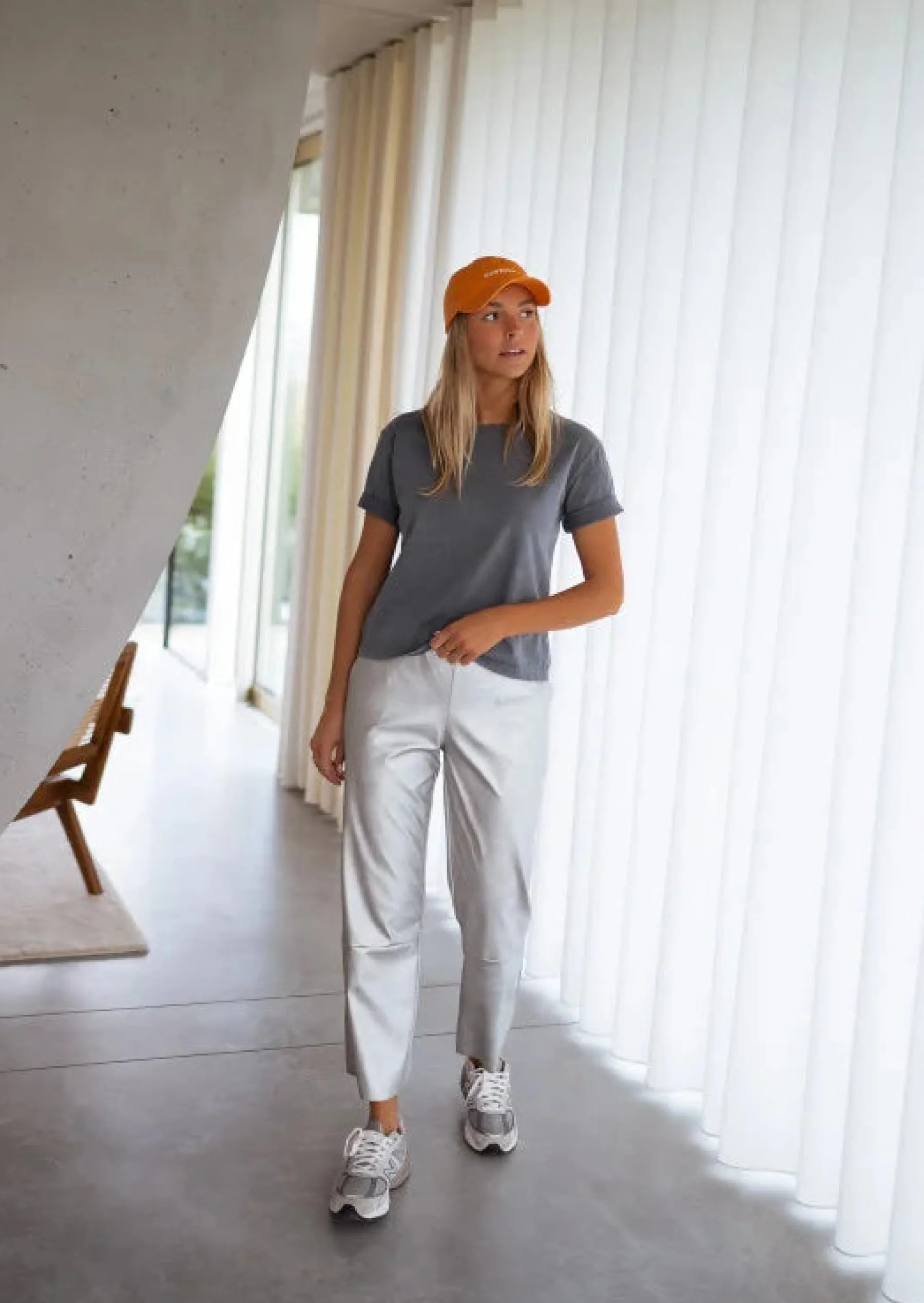 Tops & T-shirts-EASY-CLOTHES T-shirt Alyn Gris | Intemporel | Col Rond | ConfortEasy Clothes Gris